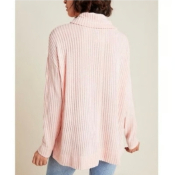 Maeve by Anthropologie Vanna Coral Pink Ribbed Top Size L - Picture 2 of 10
